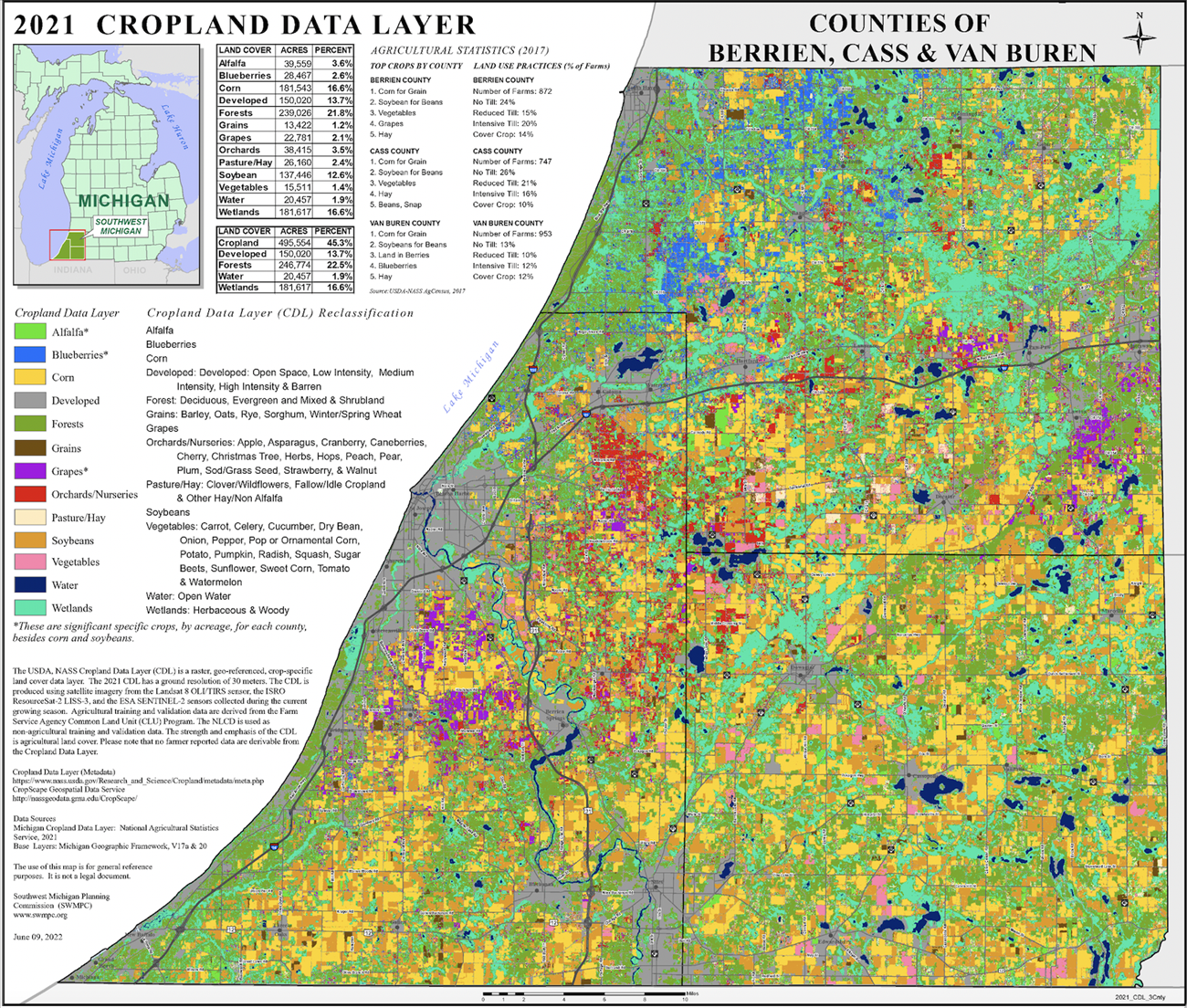 2021 Tri-County Cropland Map and Data